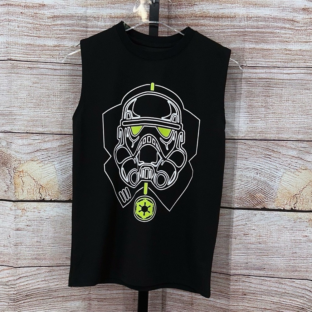 Disney Parks Black Star Wars Storm Trooper Design Tank Top Size L (K)